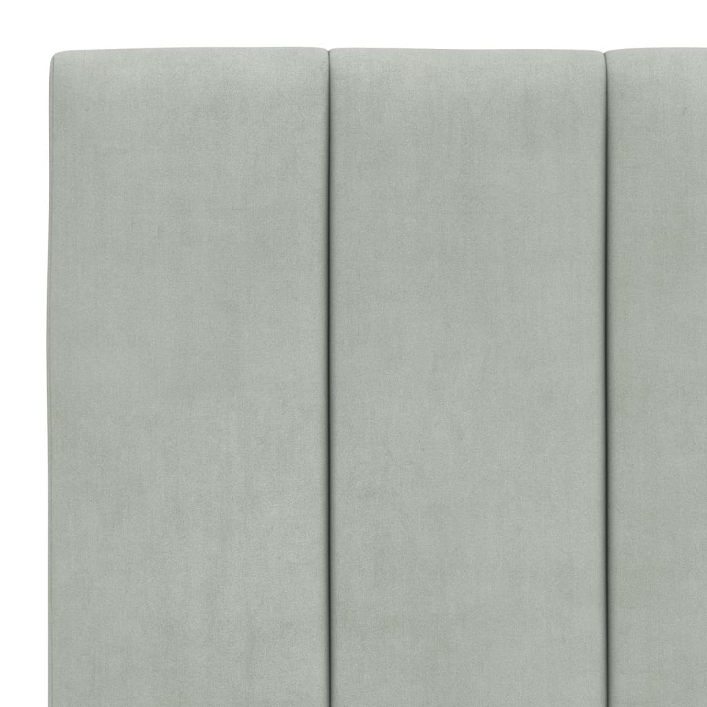 Giroletto con LED senza Materasso Hanko Grigio Chiaro 80x200 cm in Velluto | homemem39
