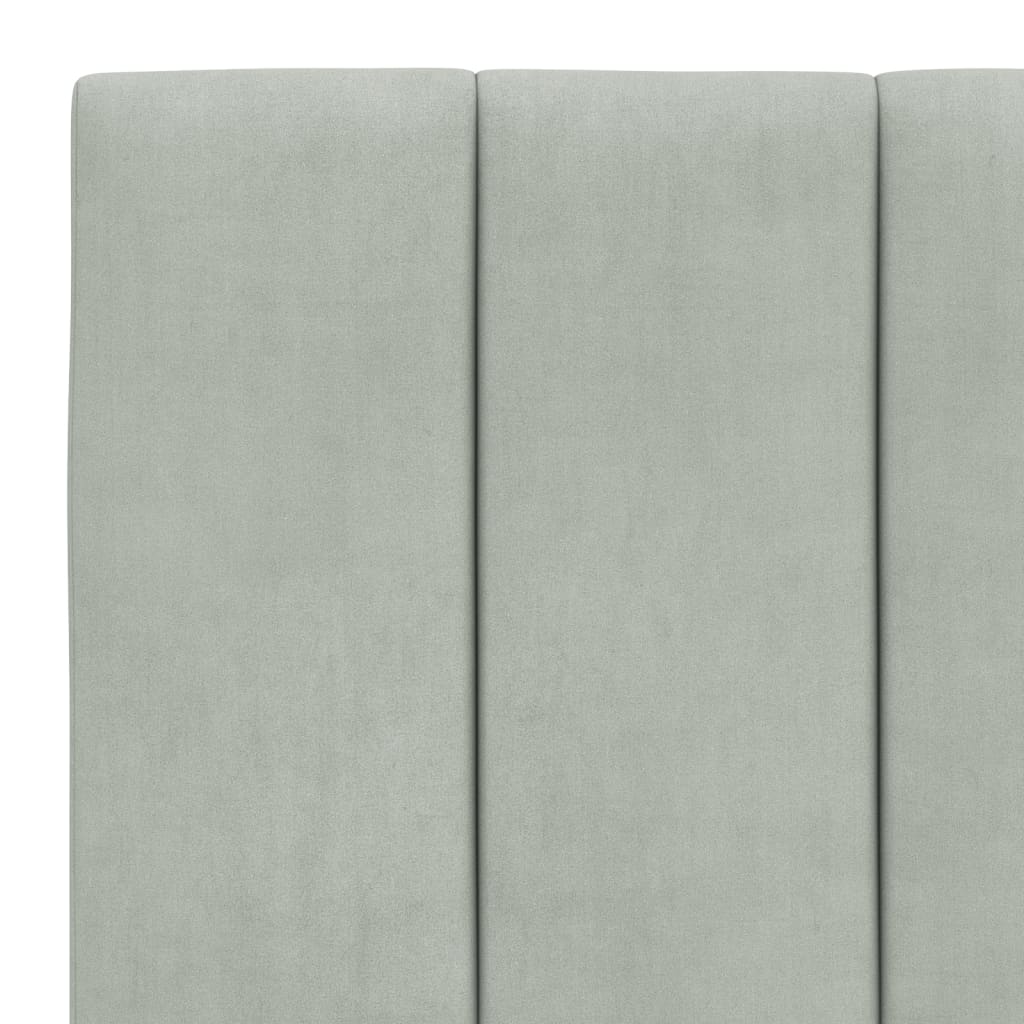 Giroletto con LED senza Materasso Hanko Grigio Chiaro 90x190 cm in Velluto | homemem39