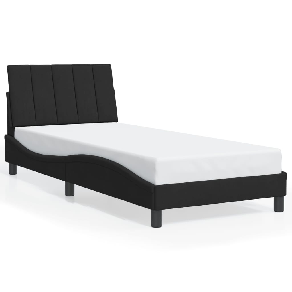 Giroletto con Luci LED Nero 90x190 cm in Velluto