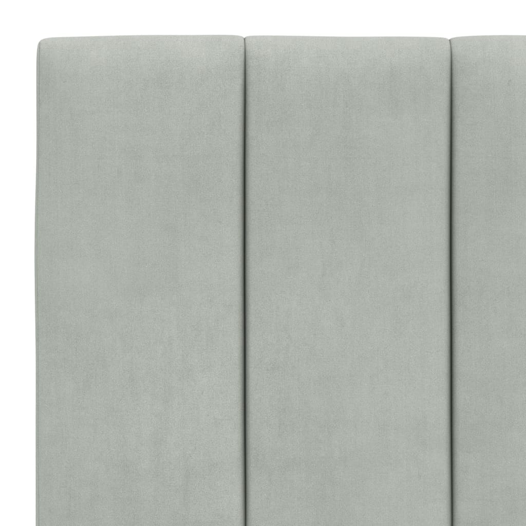 Giroletto con LED senza Materasso Hanko Grigio Chiaro 90x200 cm in Velluto | homemem39