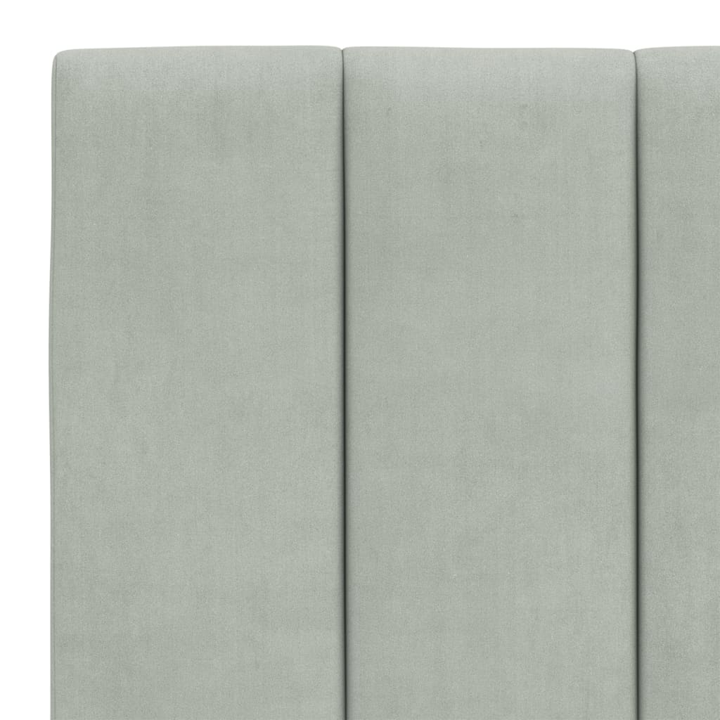 Giroletto con LED senza Materasso Hanko Grigio Chiaro 140x190 cm in Velluto | homemem39