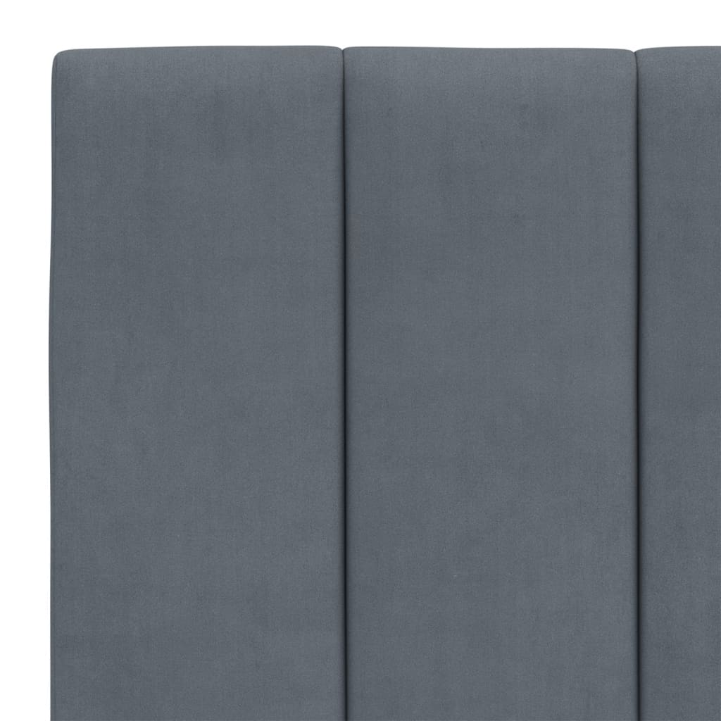 Giroletto con LED senza Materasso Hanko Grigio Scuro 140x190 cm in Velluto | homemem39
