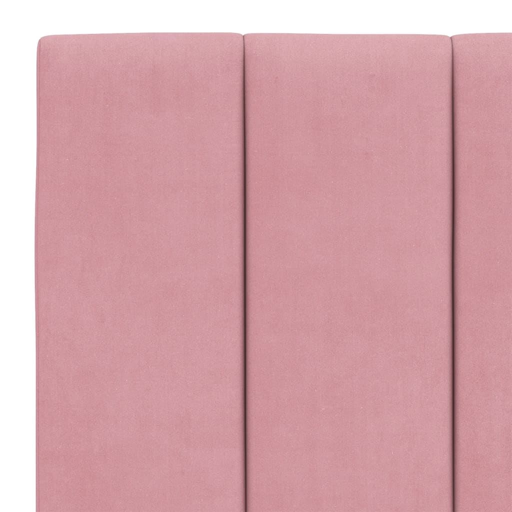 Giroletto con LED senza Materasso Hanko Rosa 140x190 cm in Velluto | homemem39