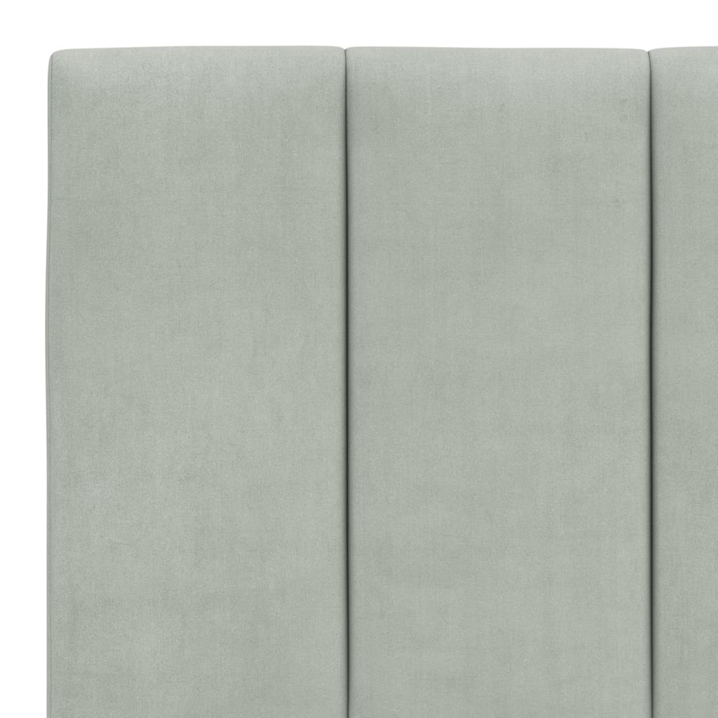 Giroletto con LED senza Materasso Hanko Grigio Chiaro 160x200 cm in Velluto | homemem39