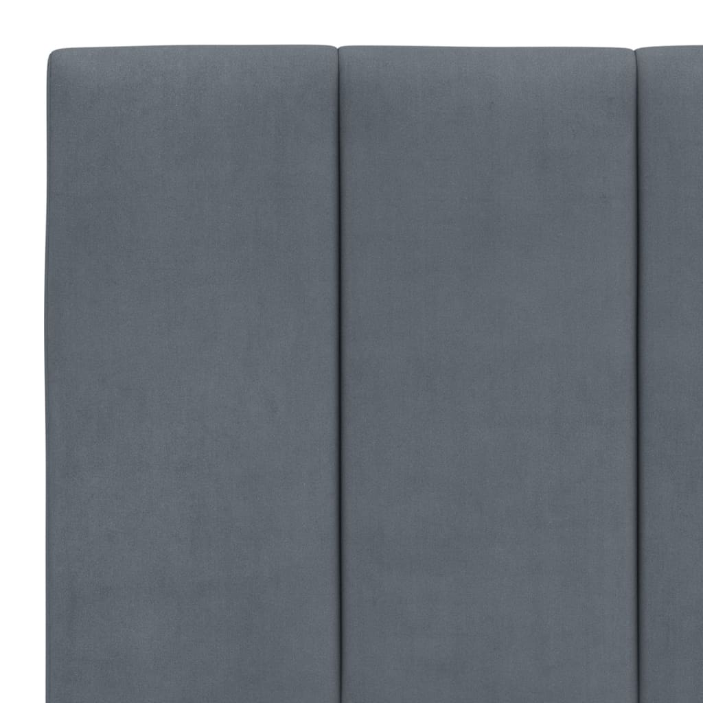 Giroletto con LED senza Materasso Hanko Grigio Scuro 160x200 cm in Velluto | homemem39