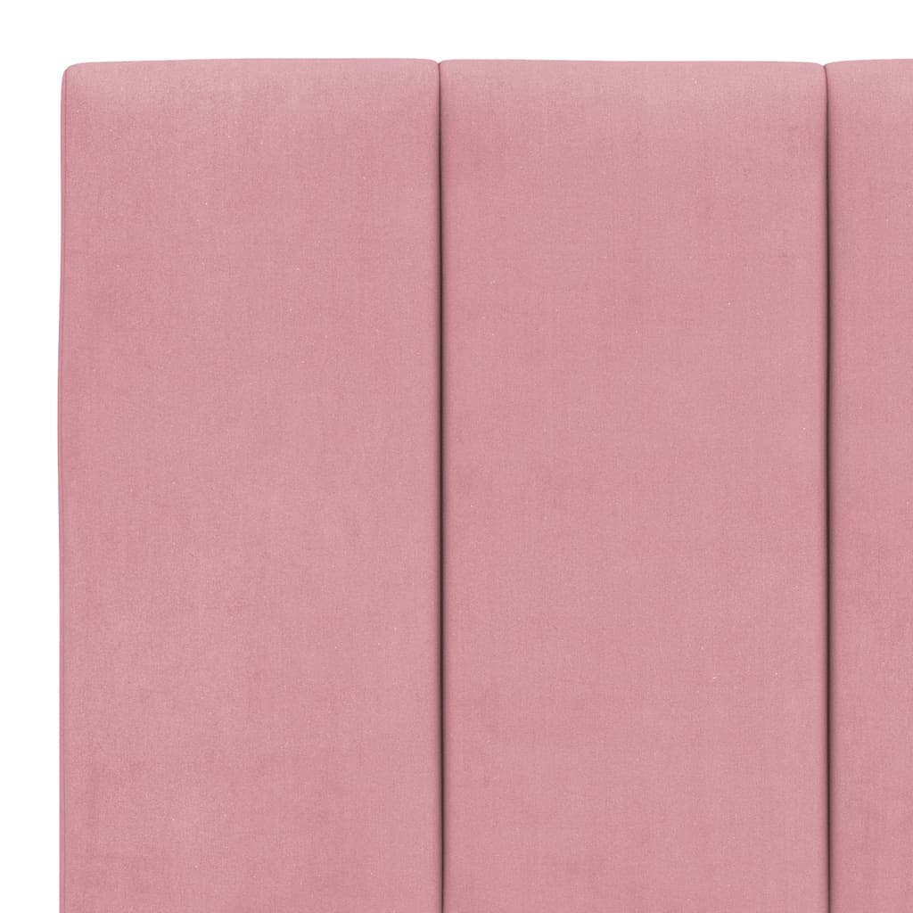 Giroletto con LED senza Materasso Hanko Rosa 160x200 cm in Velluto | homemem39