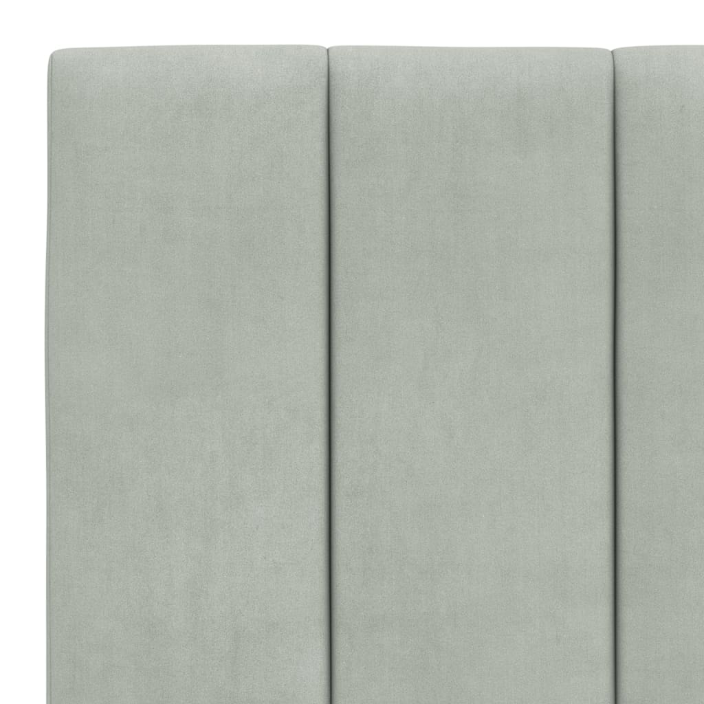 Giroletto con LED senza Materasso Hanko Grigio Chiaro 180x200 cm in Velluto | homemem39