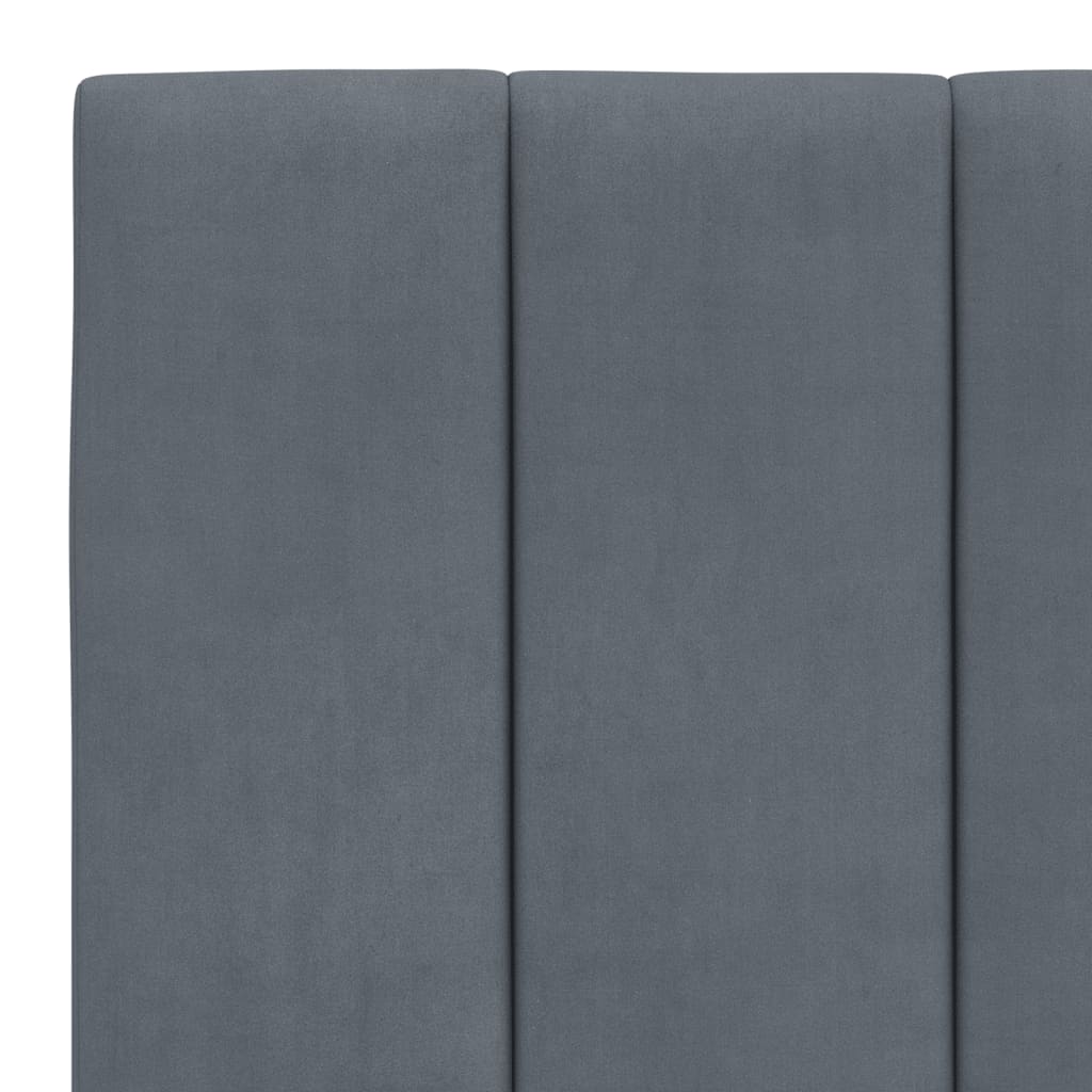 Giroletto con LED senza Materasso Hanko Grigio Scuro 180x200 cm in Velluto | homemem39