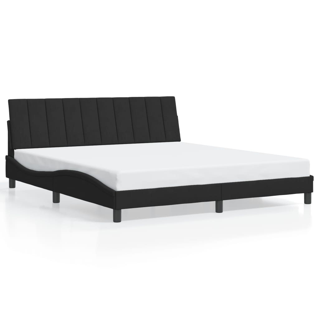 Giroletto con Luci LED Nero 180x200 cm in Velluto