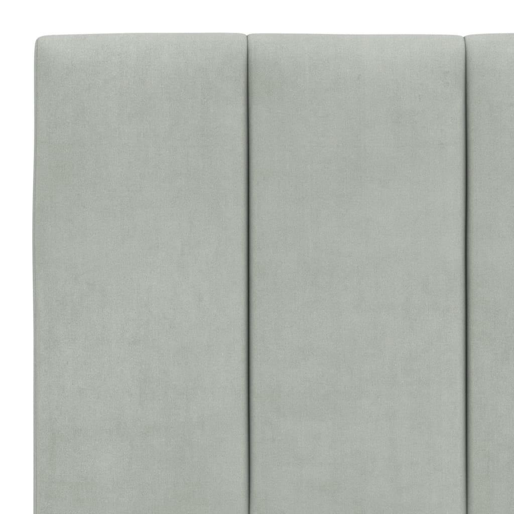 Giroletto con LED senza Materasso Hanko Grigio Chiaro 200x200 cm in Velluto | homemem39
