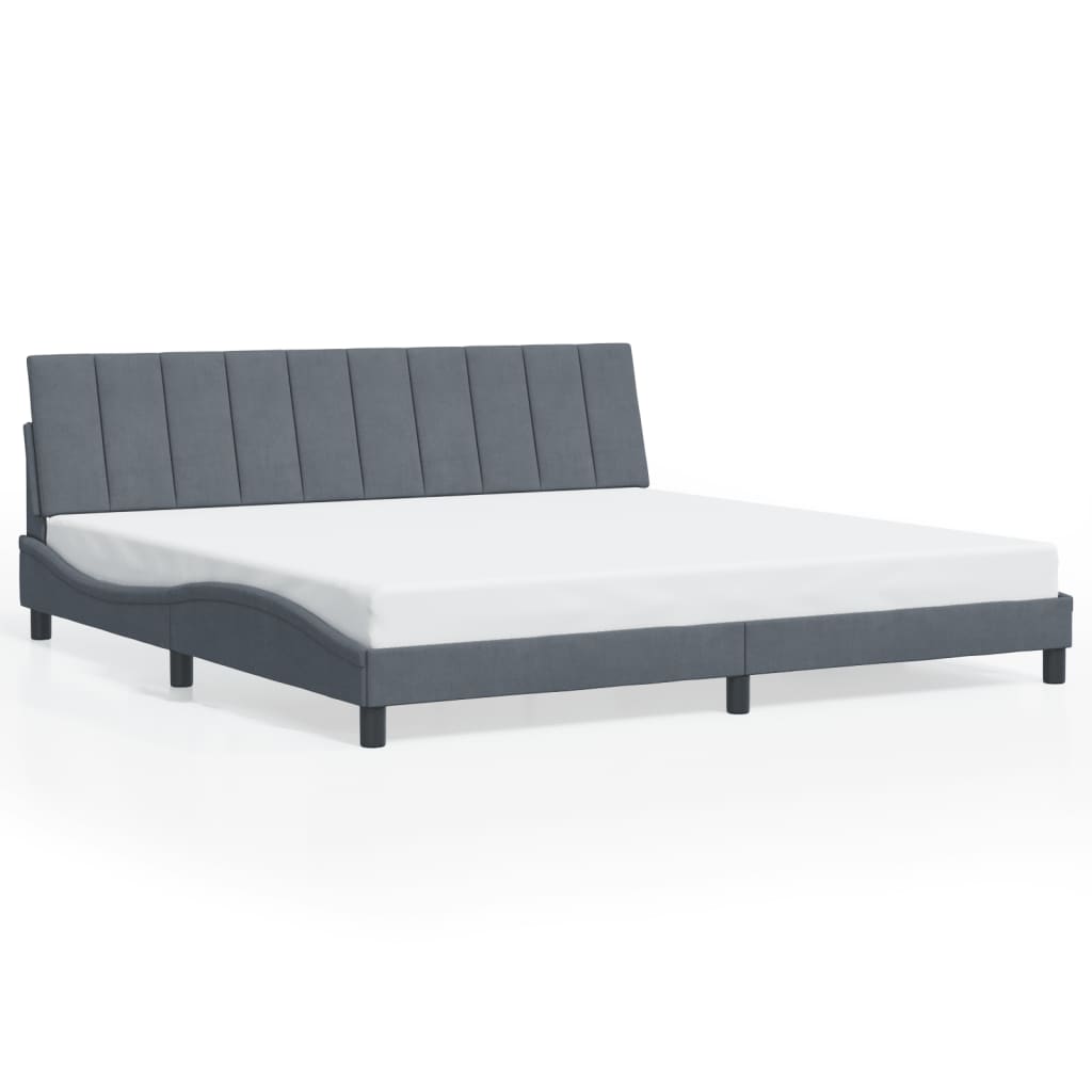 Giroletto con Luci LED Grigio Scuro 200x200 cm in Velluto