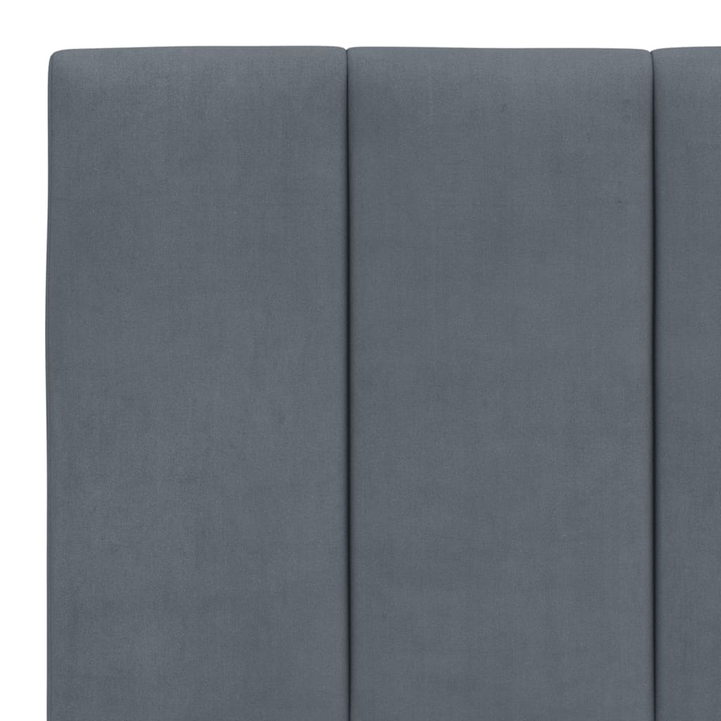 Giroletto con LED senza Materasso Hanko Grigio Scuro 200x200 cm in Velluto | homemem39
