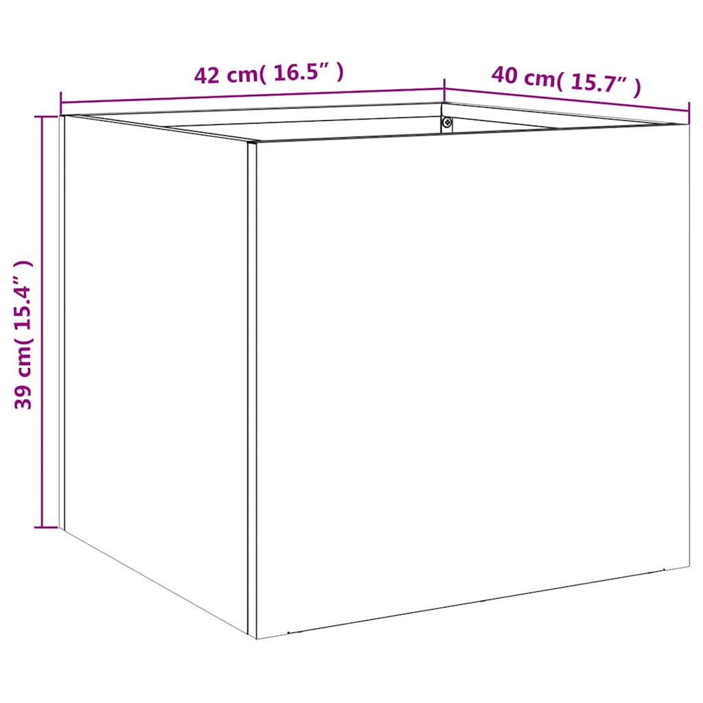 Fioriera Nera 42x40x39 cm in Acciaio | homemem39