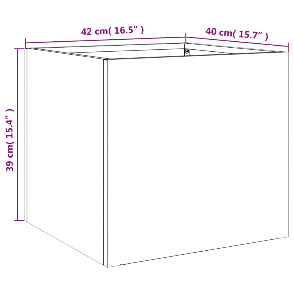 Fioriere 2 pz Antracite 42x40x39 cm in Acciaio | homemem39
