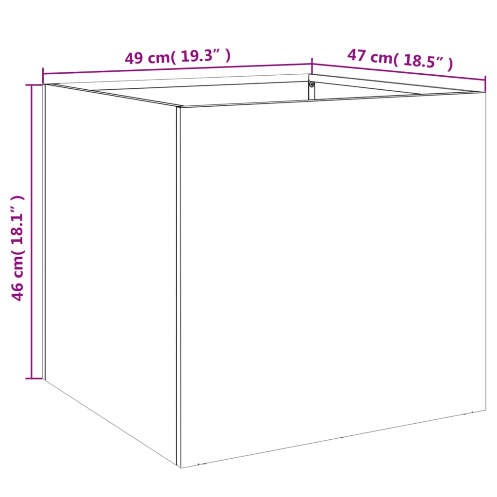 Fioriere 2 pz Nere 49x47x46 cm in Acciaio | homemem39