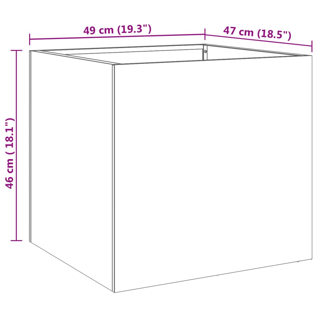 Fioriera Argento 49x47x46 cm in Acciaio Inox - homemem39