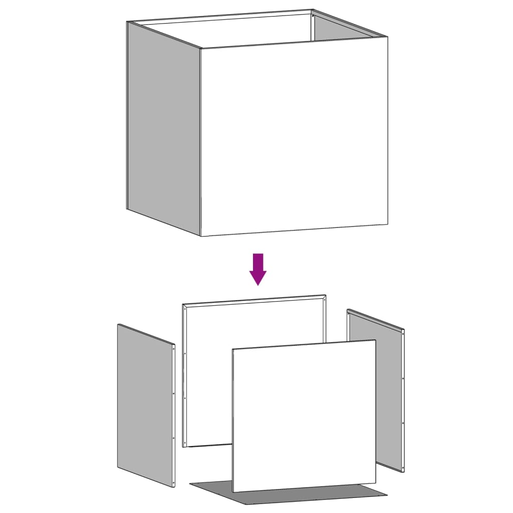 Fioriere 2 pz Argento 49x47x46 cm in Acciaio Inox - homemem39
