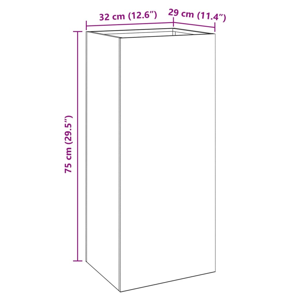 Fioriera Nera 32x29x75 cm in Acciaio | homemem39