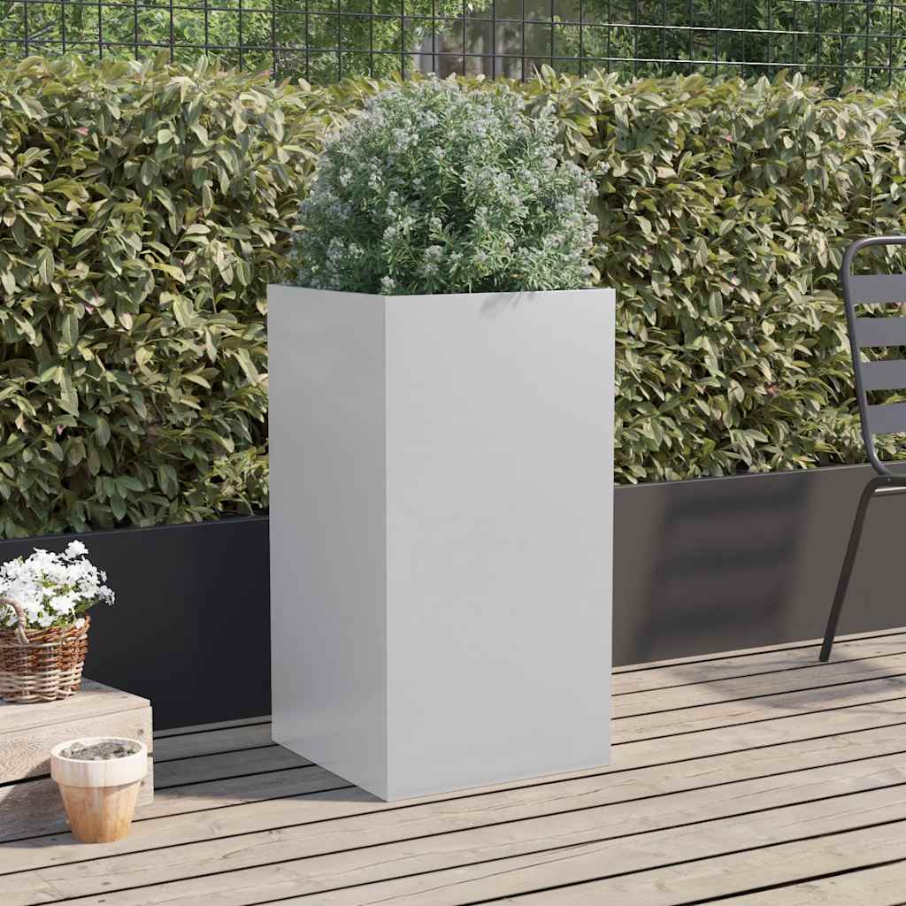 Fioriera Argento 42x38x75 cm in Acciaio Zincato - homemem39