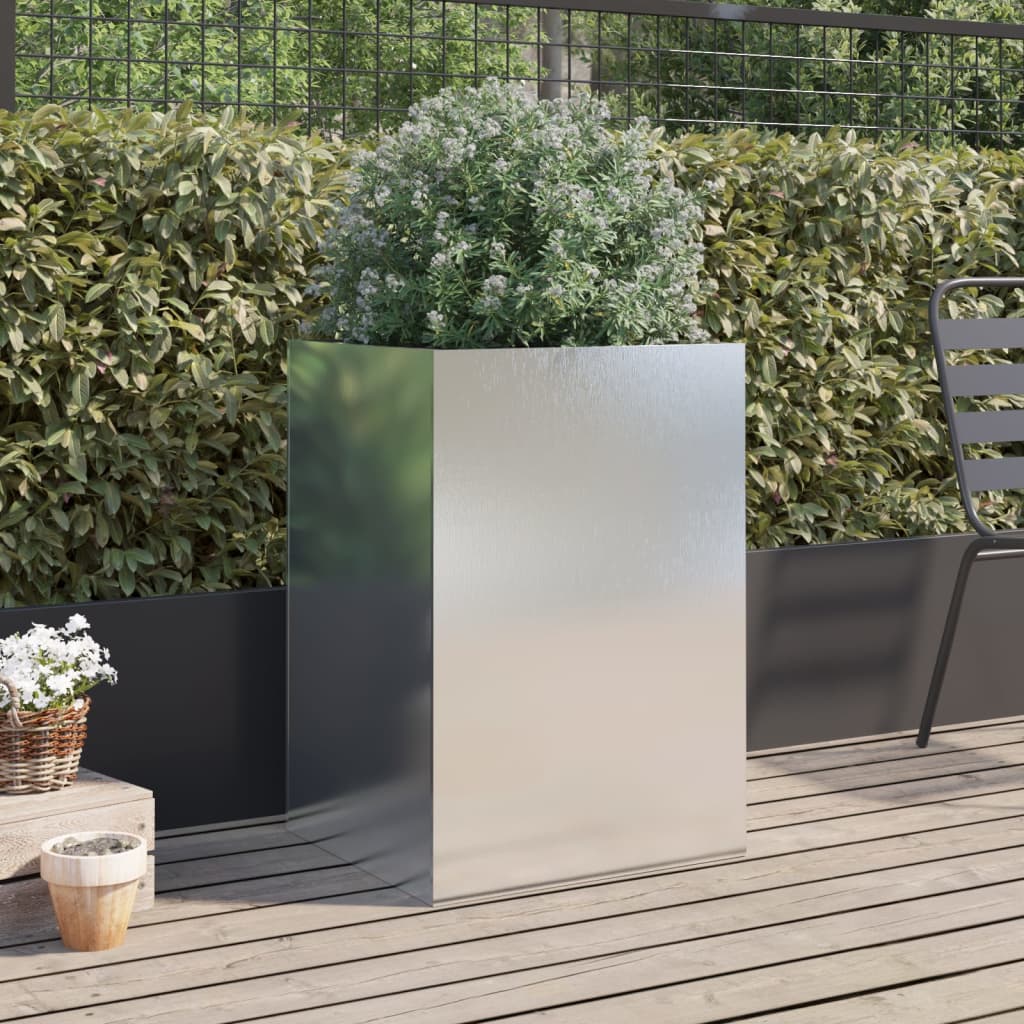 Fioriera Argento 52x48x75 cm in Acciaio Inox - homemem39