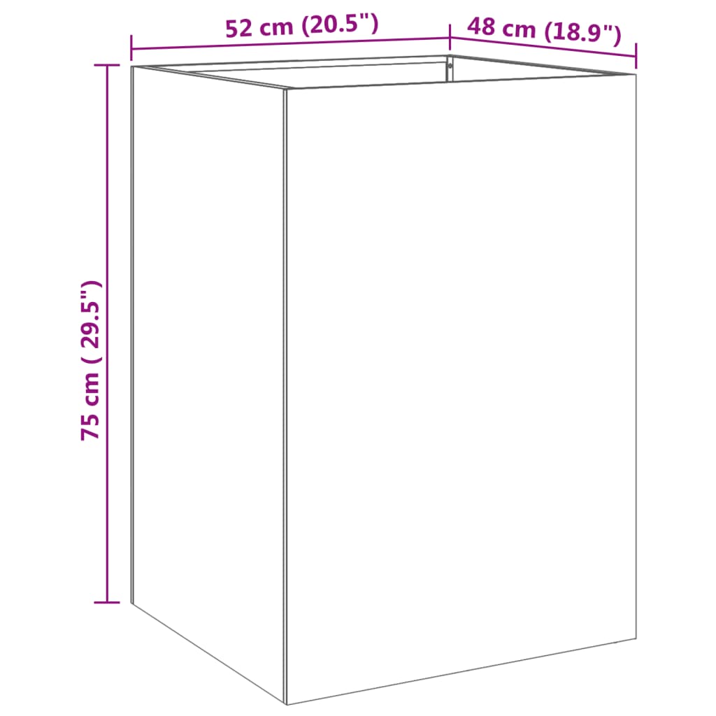 Fioriera Argento 52x48x75 cm in Acciaio Inox - homemem39