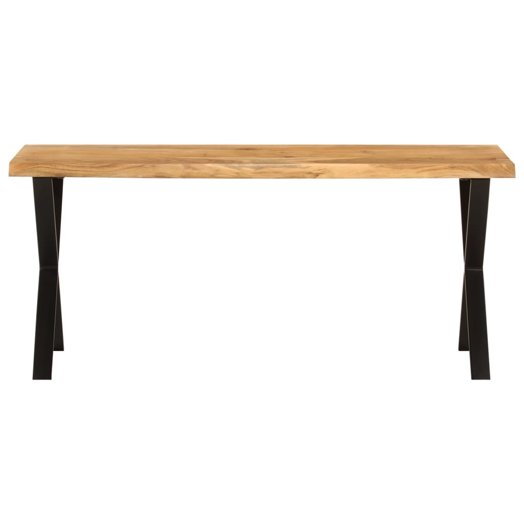 Panca con Bordi Vivi 105 cm in Legno Massello di Acacia - homemem39