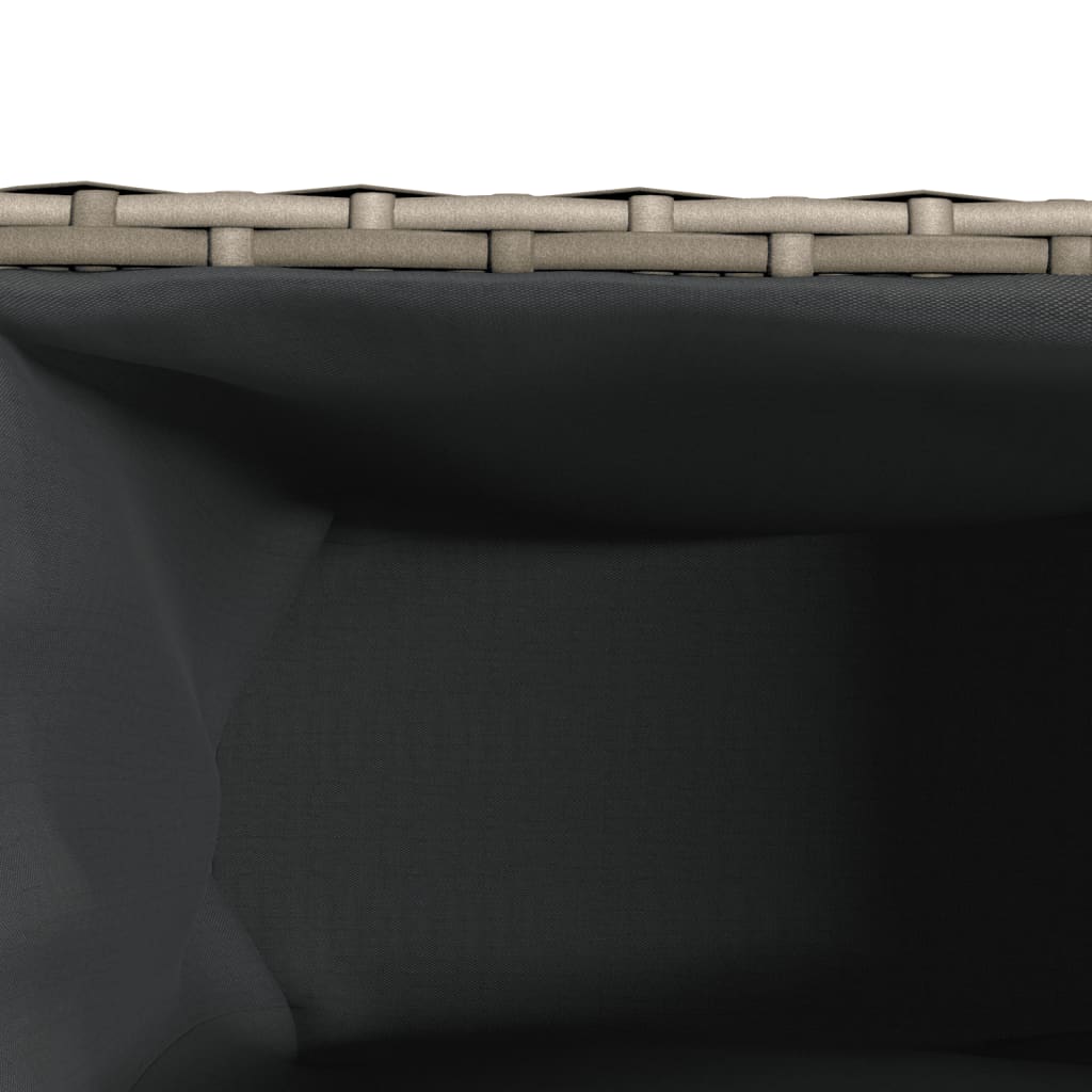 Fioriere da Giardino con 2 Vasi Grigie 90x20x40cm in Polyrattan