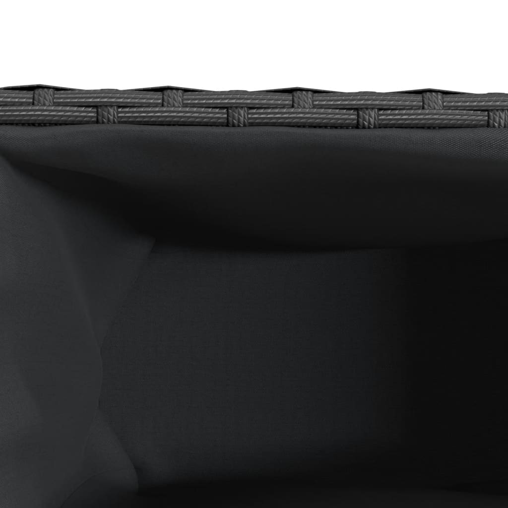 Fioriere da Giardino con 3 Vasi Nere 105x30x32 cm in Polyrattan