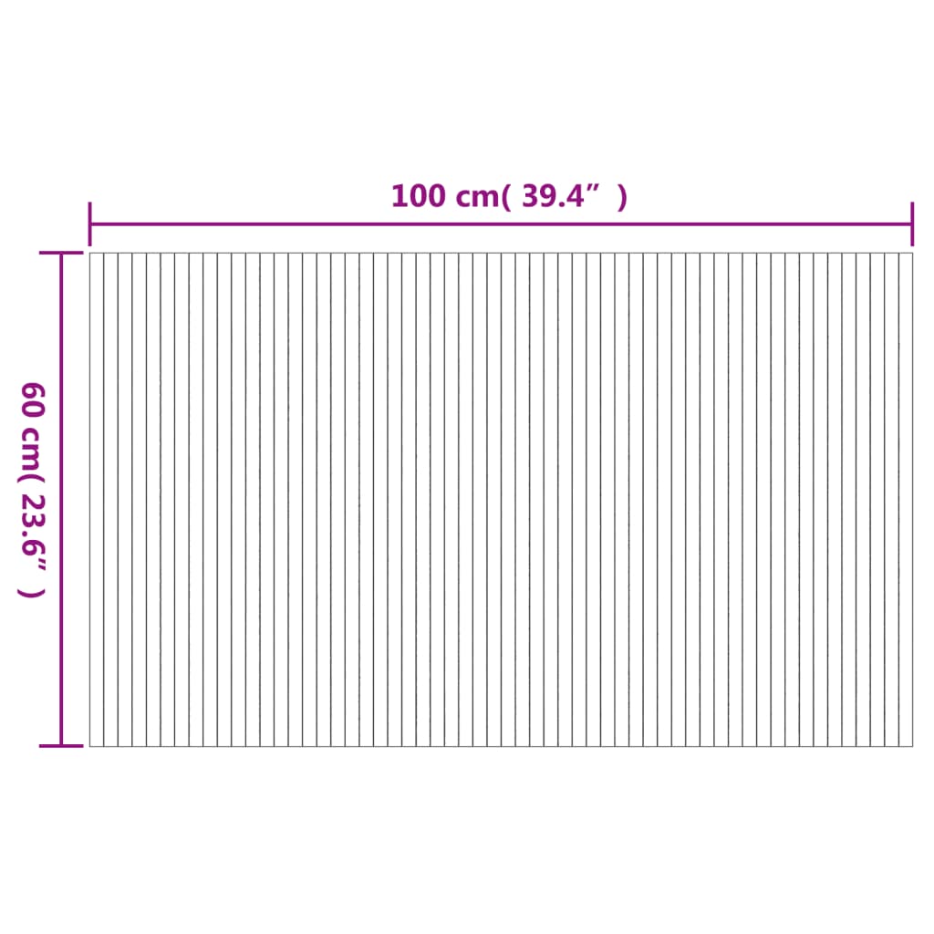 Tappeto Rettangolare Marrone Scuro 60x100 cm in Bambù | homemem39