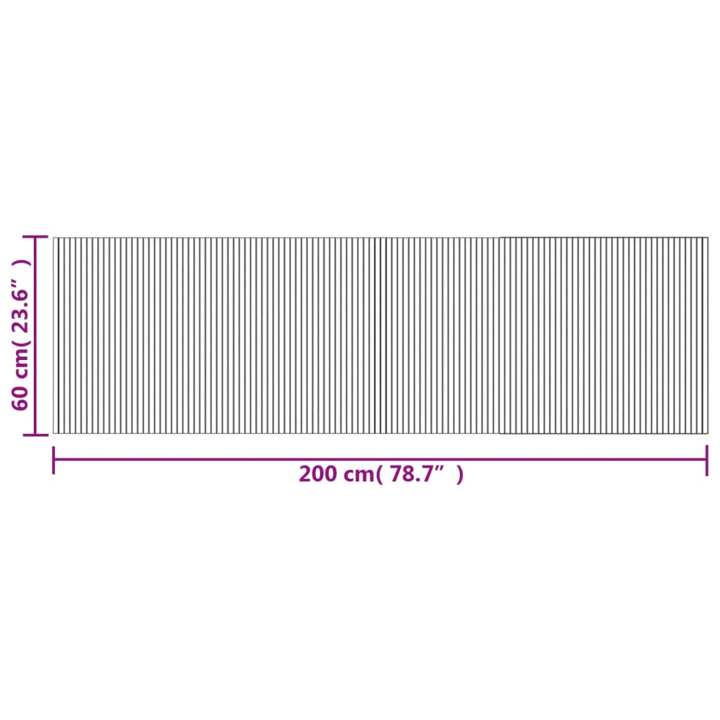 Tappeto Rettangolare Nero 60x200 cm in Bambù