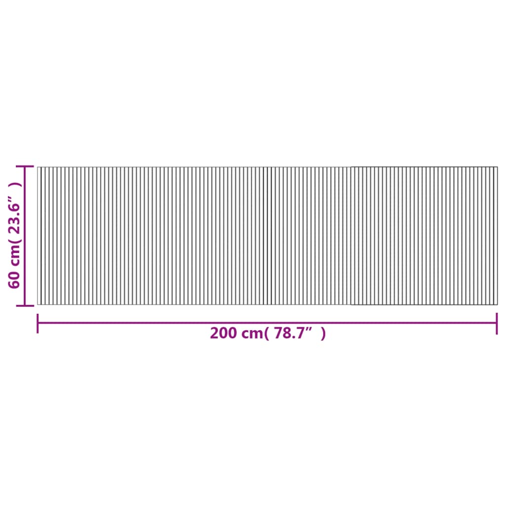 Tappeto Rettangolare Naturale Chiaro 60x200 cm in Bambù | homemem39
