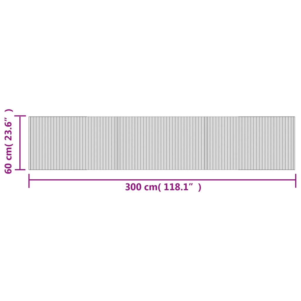 Tappeto Rettangolare Natura Chiaro 60x300 cm in Bambù | homemem39
