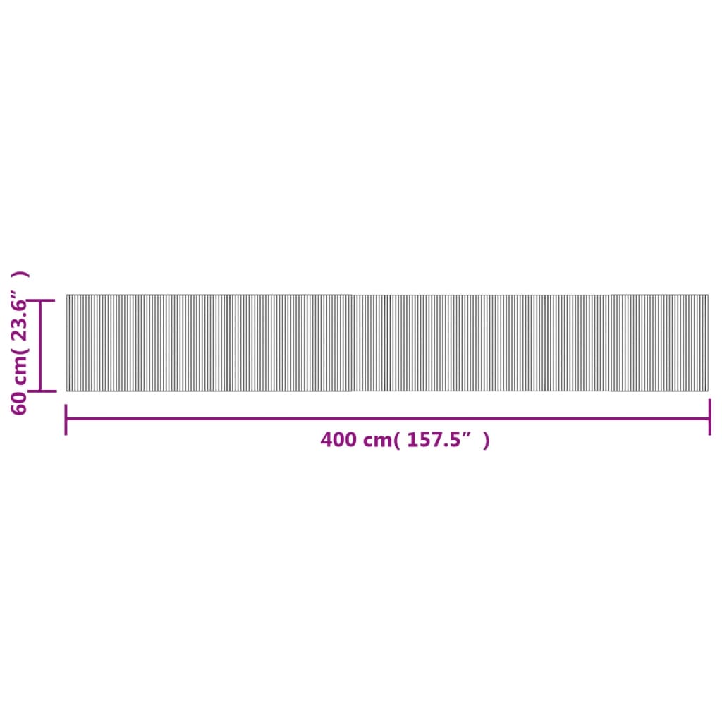 Tappeto Rettangolare Grigio 60x400 cm in Bambù