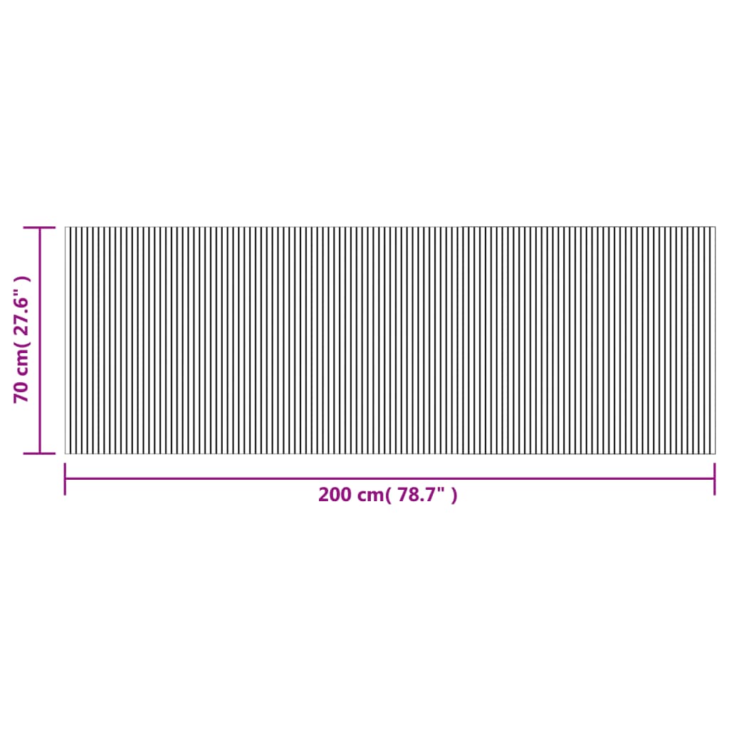 Tappeto Rettangolare Natura Chiaro 70x200 cm in Bambù | homemem39