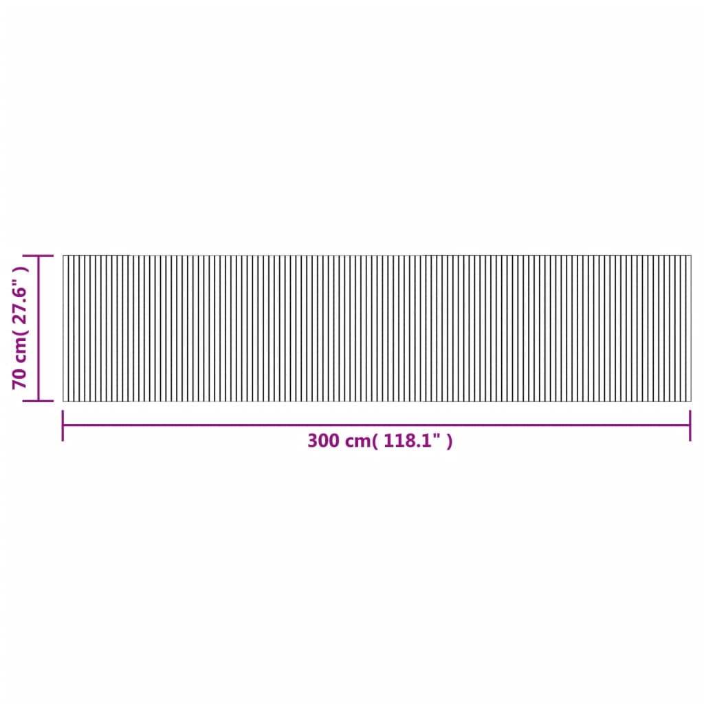 Tappeto Rettangolare Marrone 70x300 cm in Bambù
