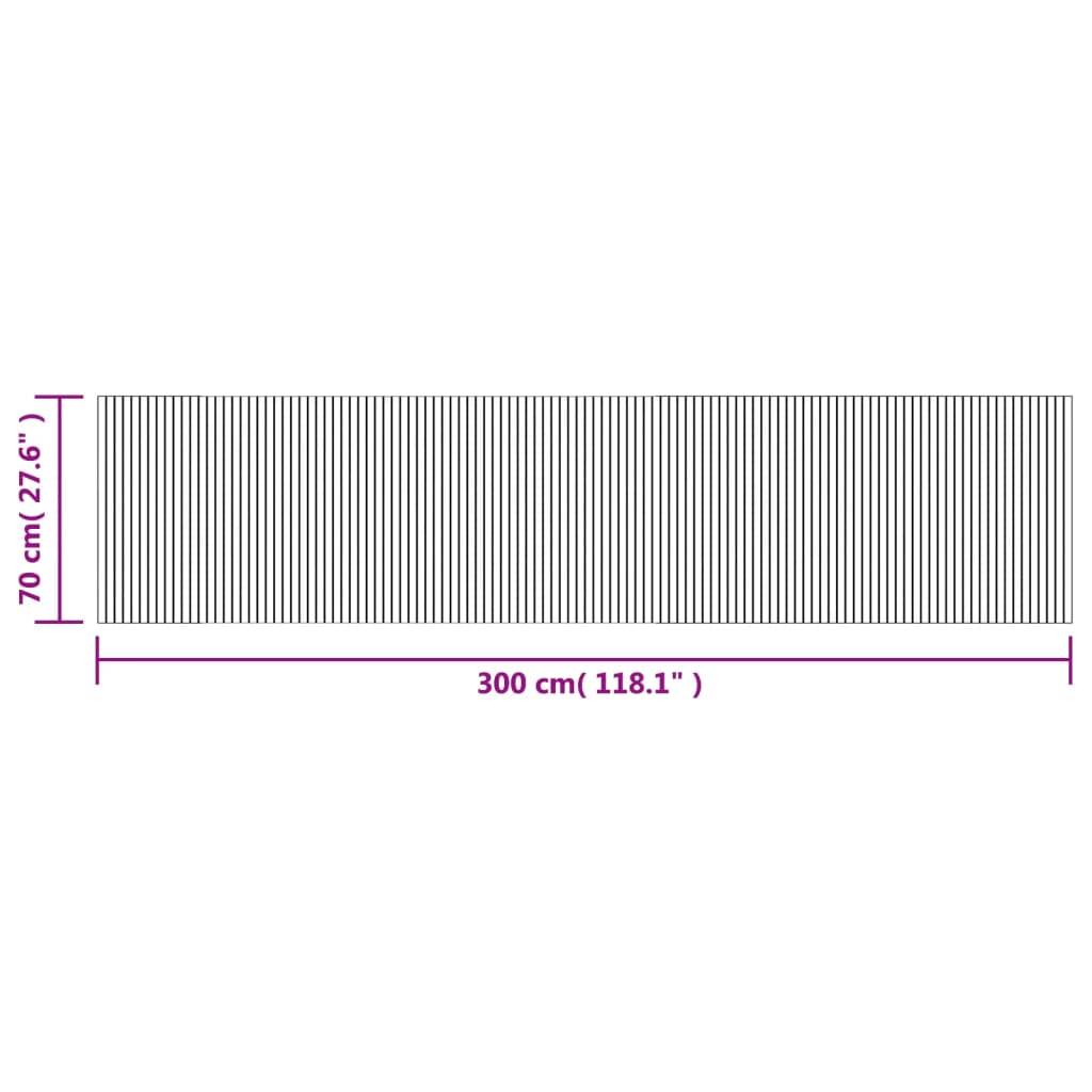 Tappeto Rettangolare Marrone Scuro 70x300 cm in Bambù | homemem39