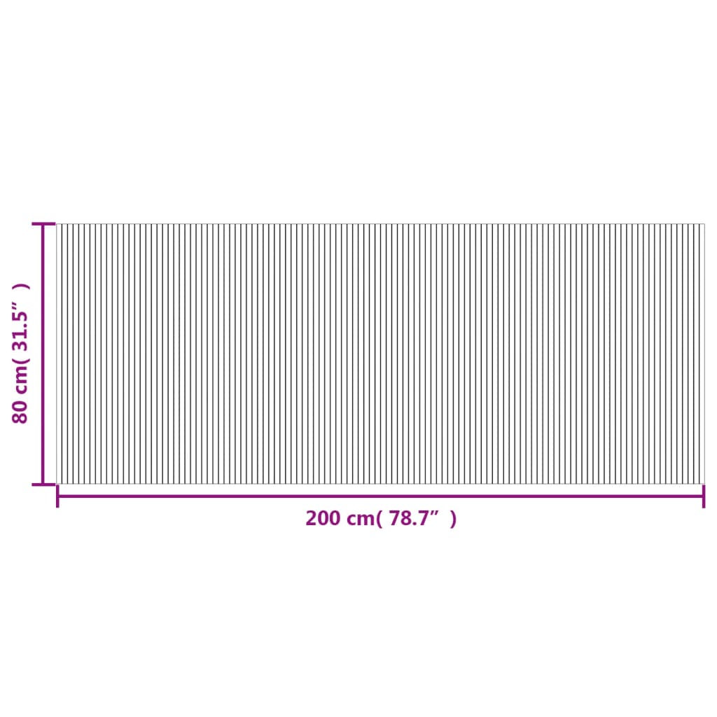 Tappeto Rettangolare Natura Chiaro 80x200 cm in Bambù | homemem39