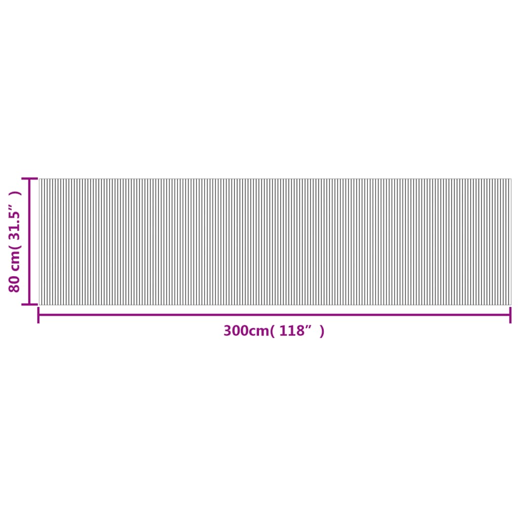 Tappeto Rettangolare Grigio 80x300 cm in Bambù | homemem39