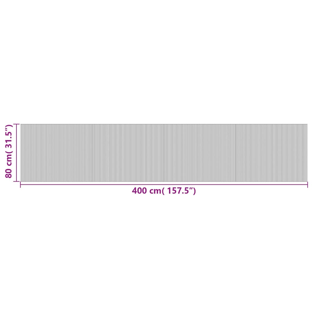 Tappeto Rettangolare Grigio 80x400 cm in Bambù | homemem39