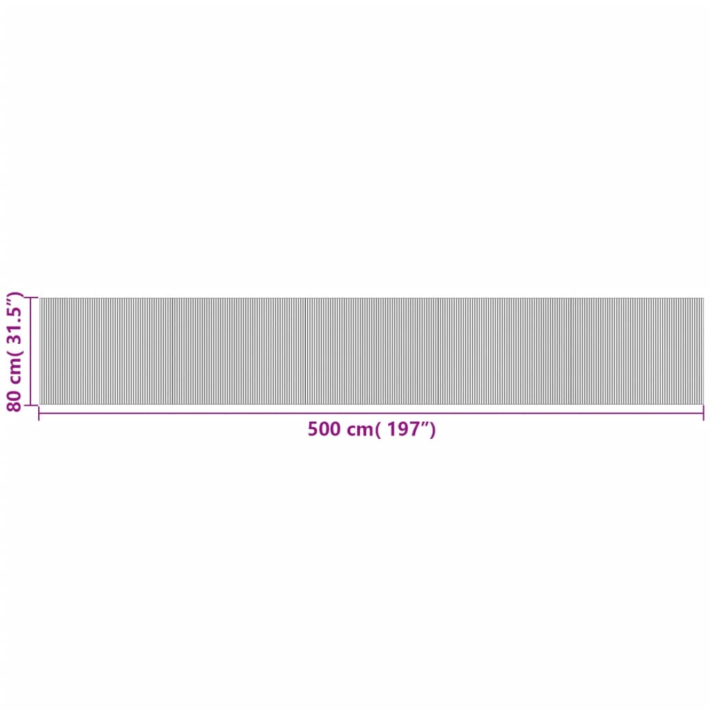 Tappeto Rettangolare Nero 80x500 cm in Bambù - homemem39