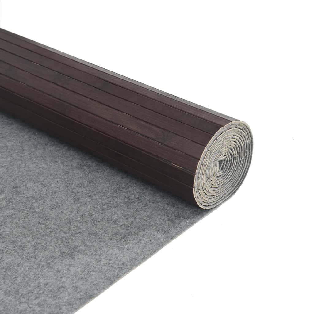 Tappeto Rettangolare Marrone Scuro 80x500 cm in Bambù - homemem39