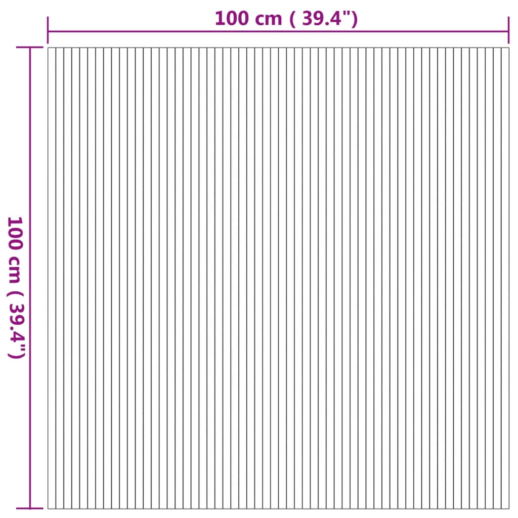 Tappeto Rettangolare Naturale 100x100 cm in Bambù