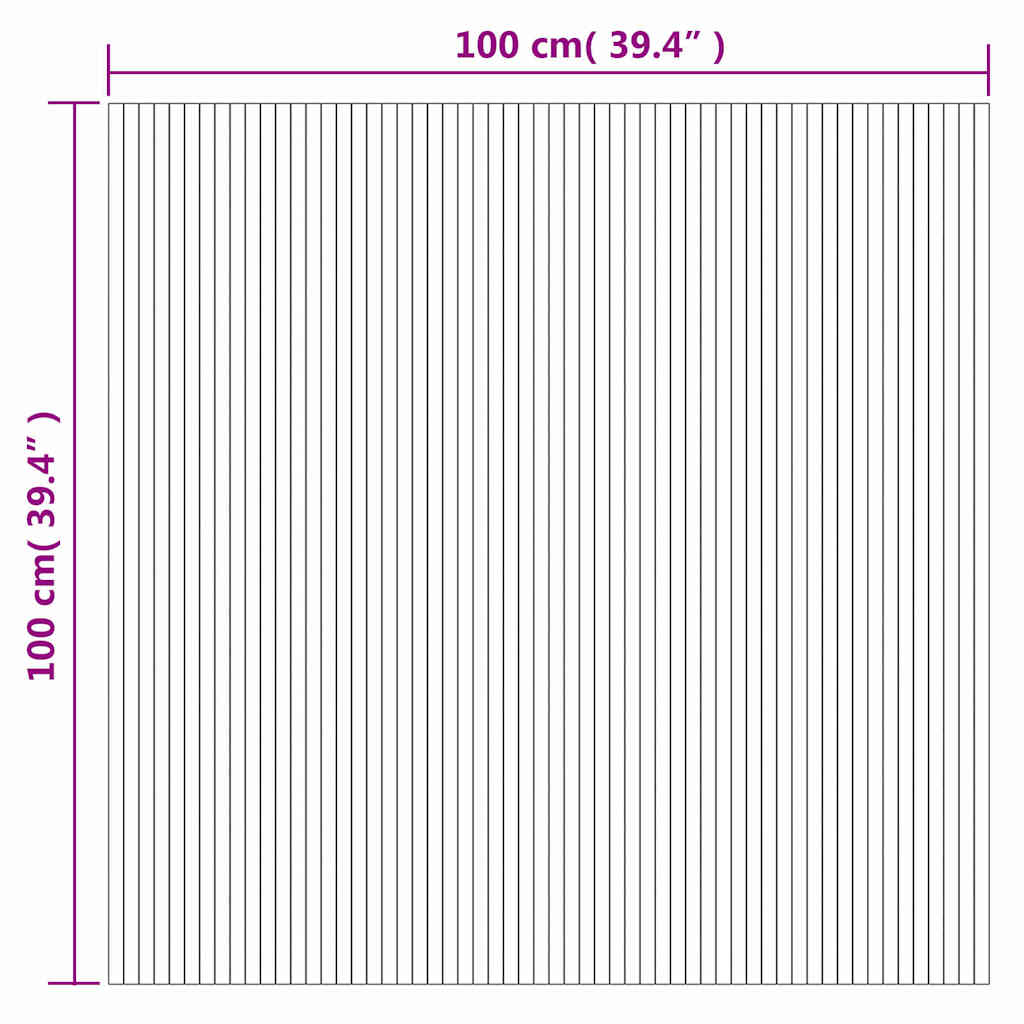 Tappeto Rettangolare Marrone 100x100 cm in Bambù | homemem39