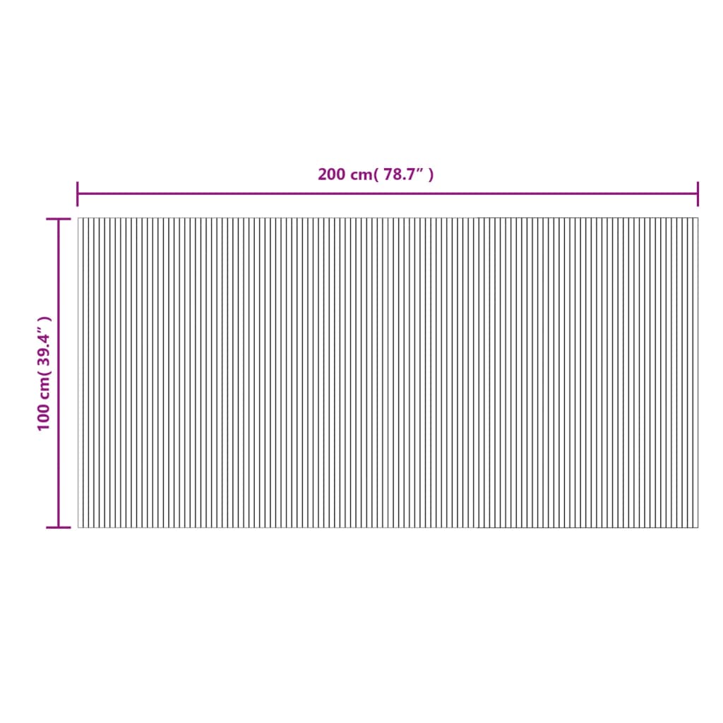 Tappeto Rettangolare Nero 100x200 cm in Bambù | homemem39