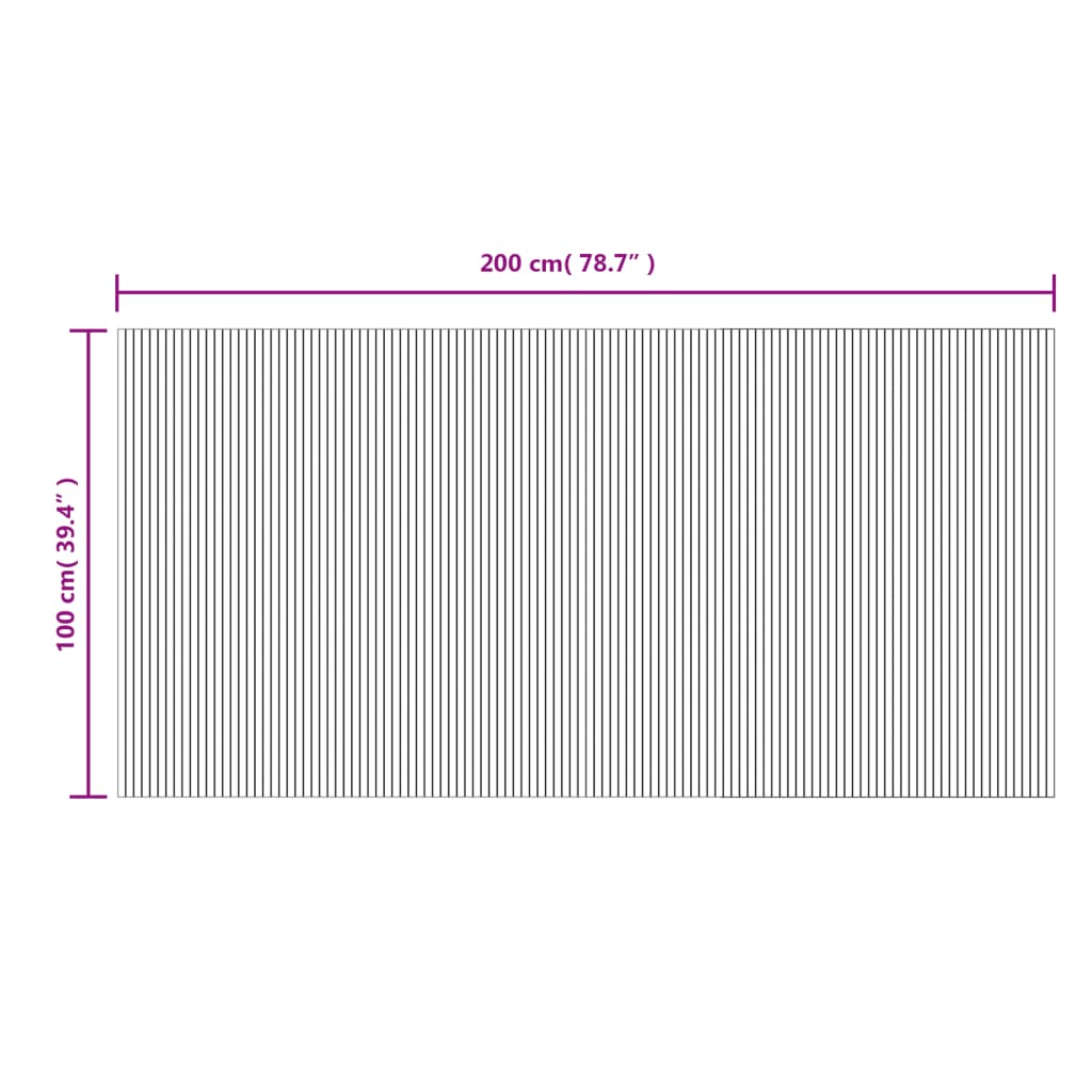 Tappeto Rettangolare Marrone Scuro 100x200 cm in Bambù | homemem39