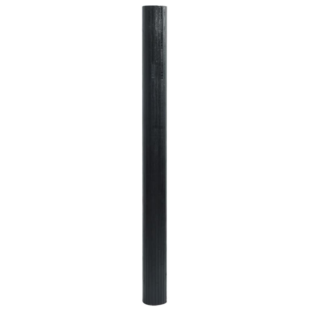 Tappeto Rettangolare Nero 100x400 cm in Bambù - homemem39