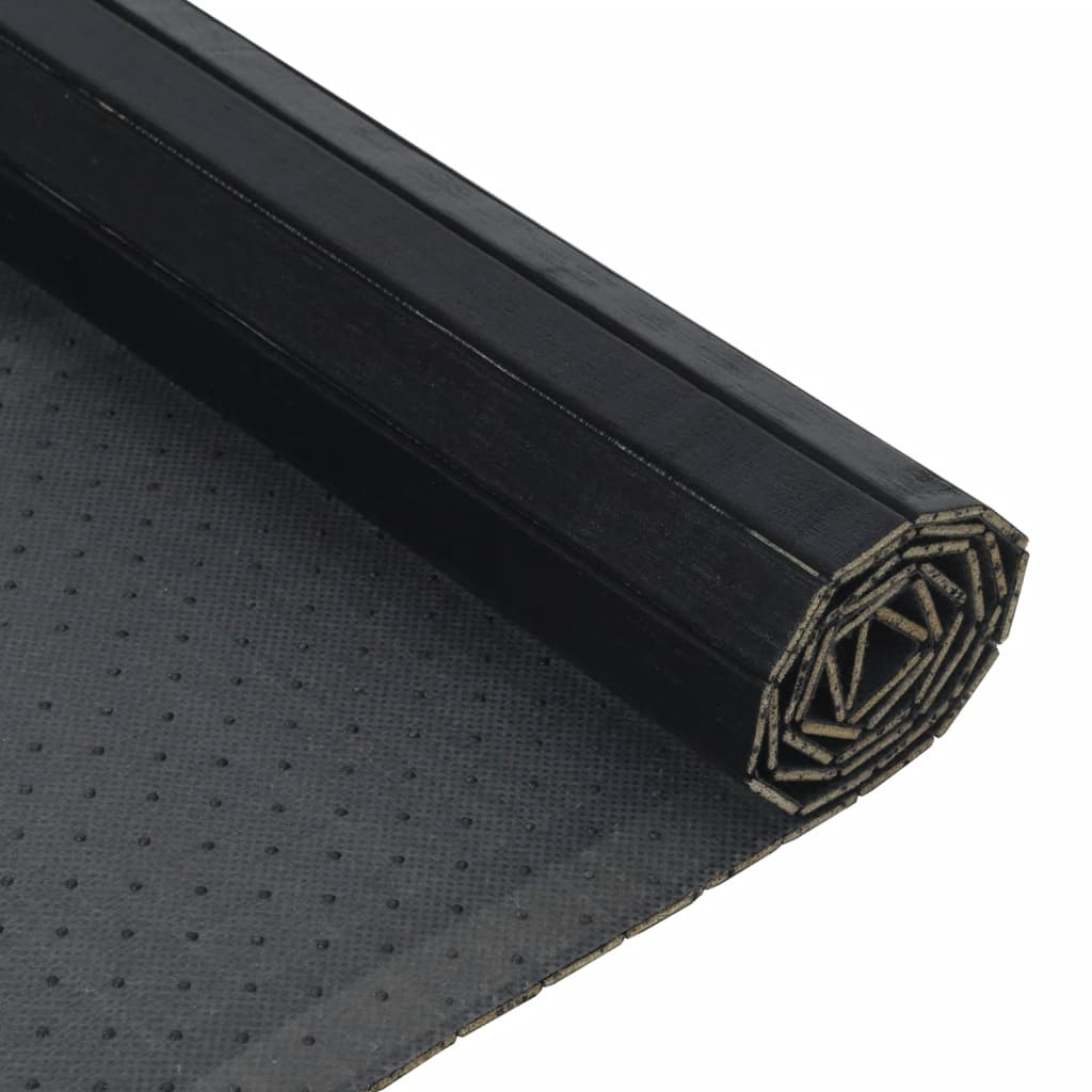 Tappeto Rettangolare Nero 100x400 cm in Bambù - homemem39