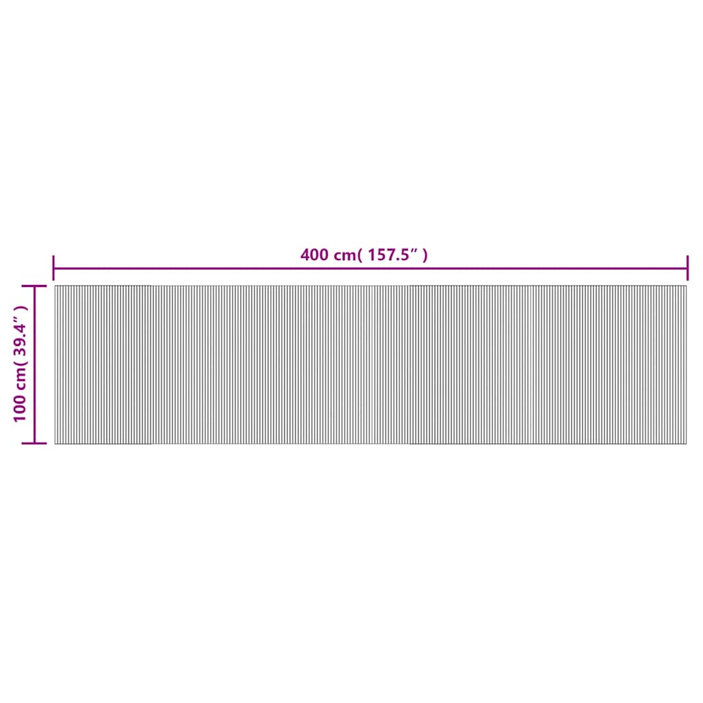 Tappeto Rettangolare Marrone 100x400 cm in Bambù | homemem39
