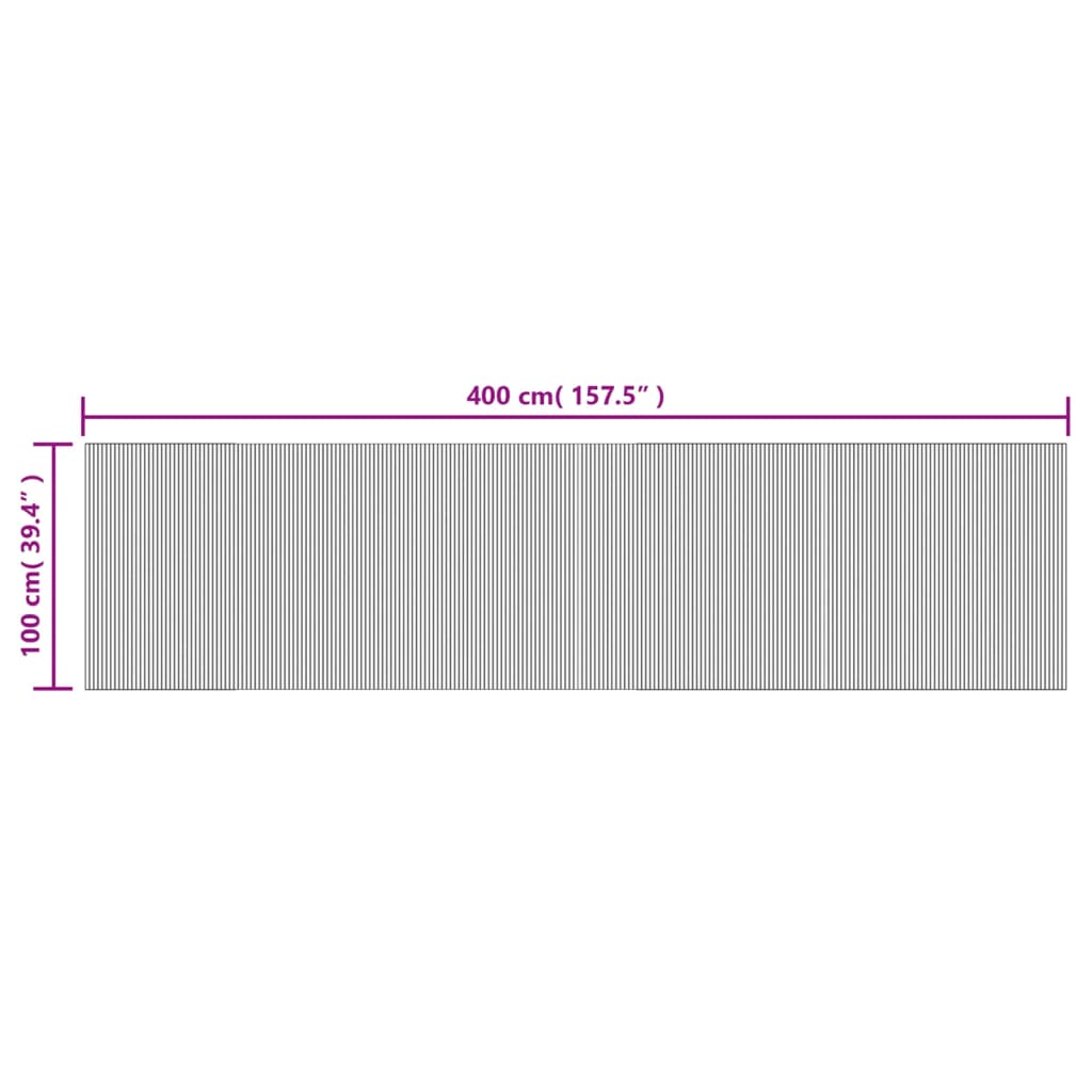 Tappeto Rettangolare Marrone Scuro 100x400 cm in Bambù | homemem39