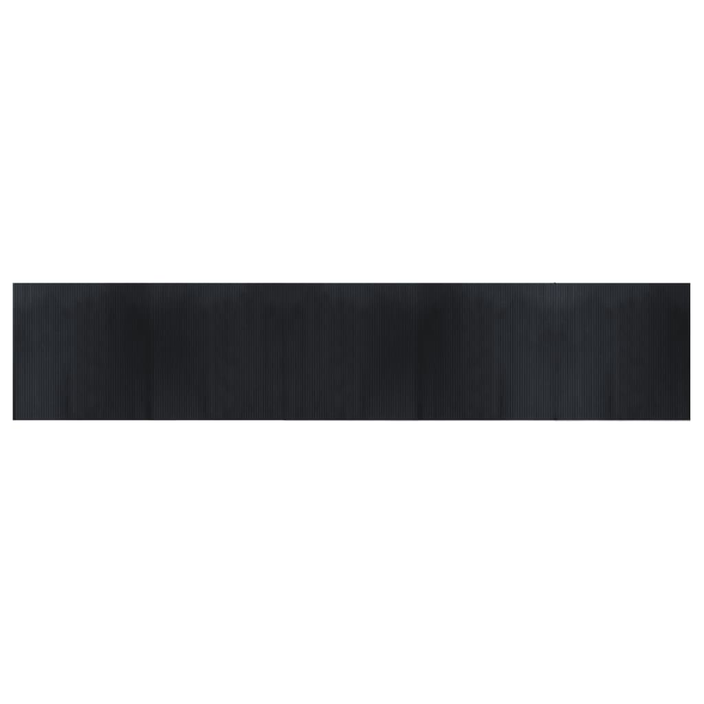 Tappeto Rettangolare Nero 100x500 cm in Bambù - homemem39